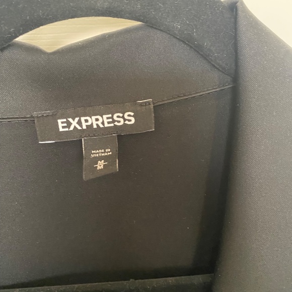 Express Satin Wrap Front Blazer Romper - Picture 6 of 6